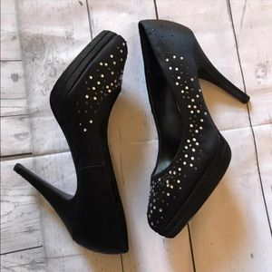 WHBM BLACK GEM HEELS